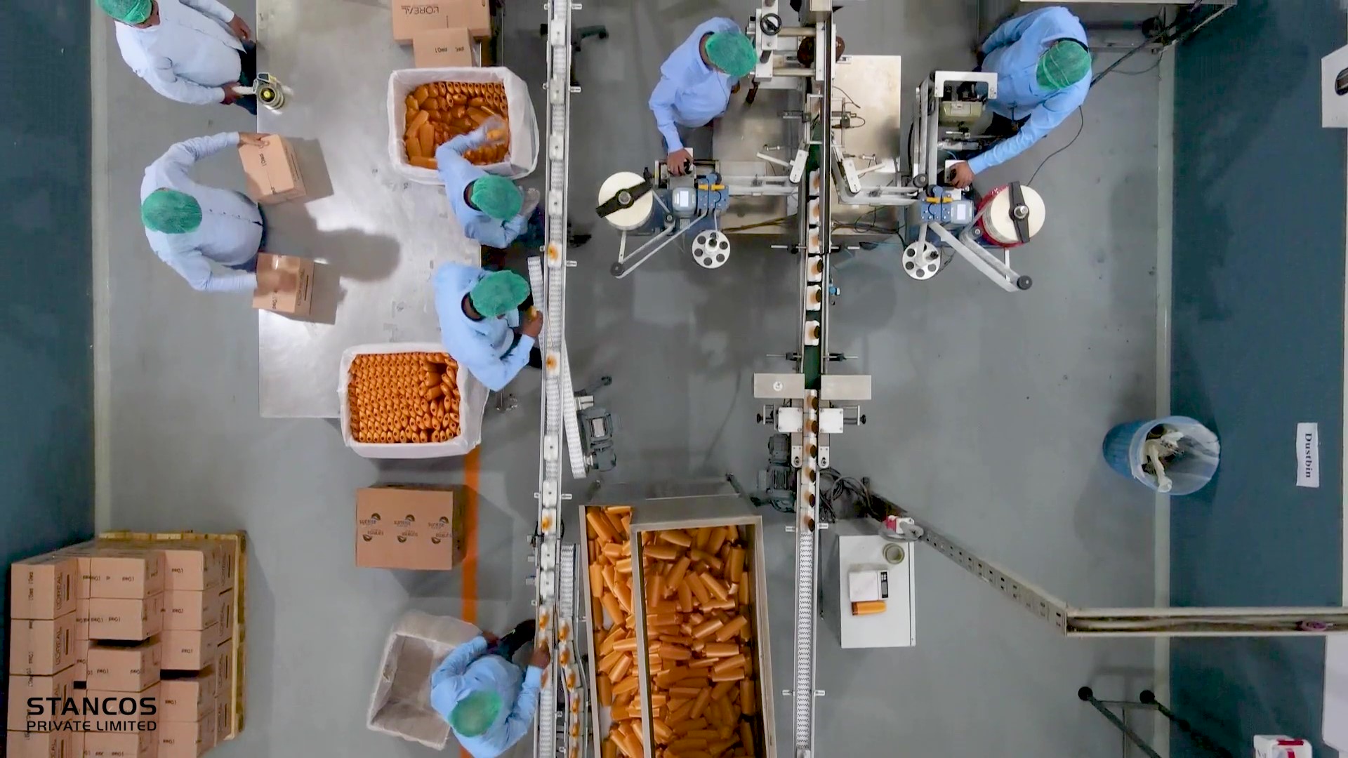 Overhead view of Stancos filling and line operations