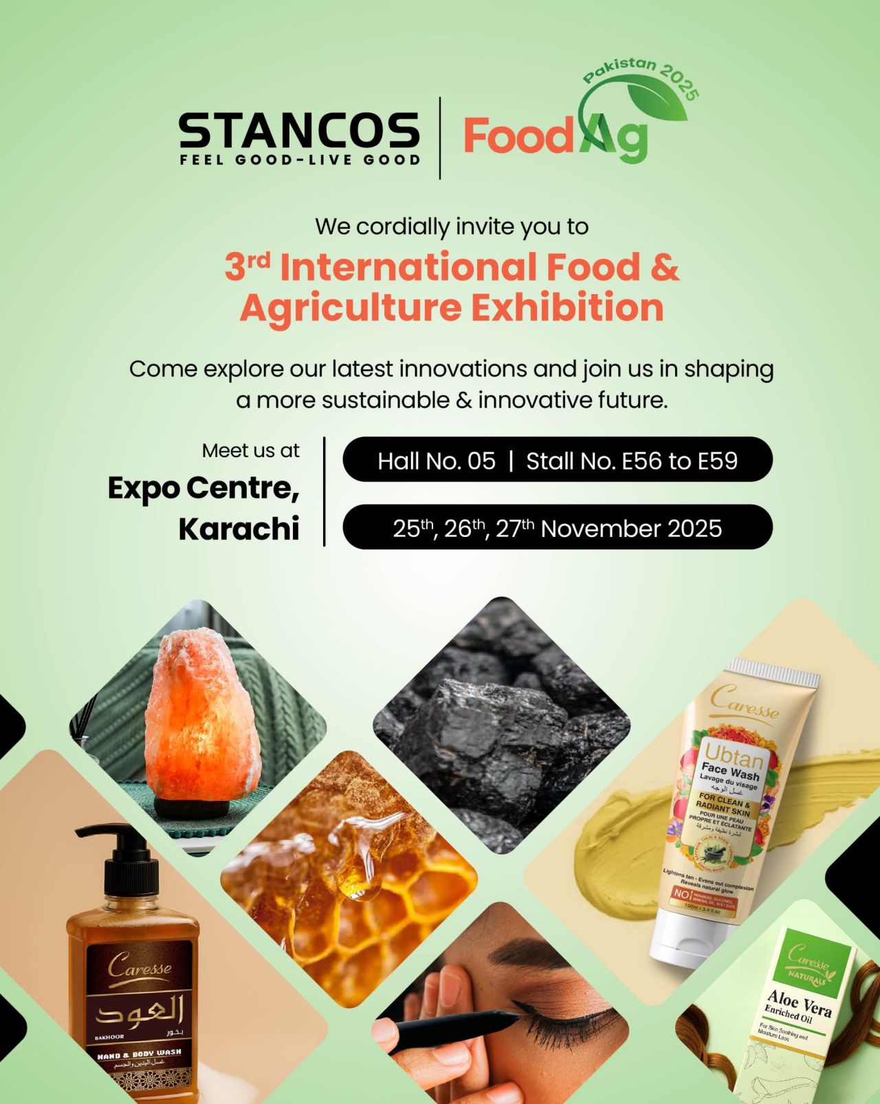 STANCOS invitation for FoodAg Pakistan 2025 at Expo Centre Karachi